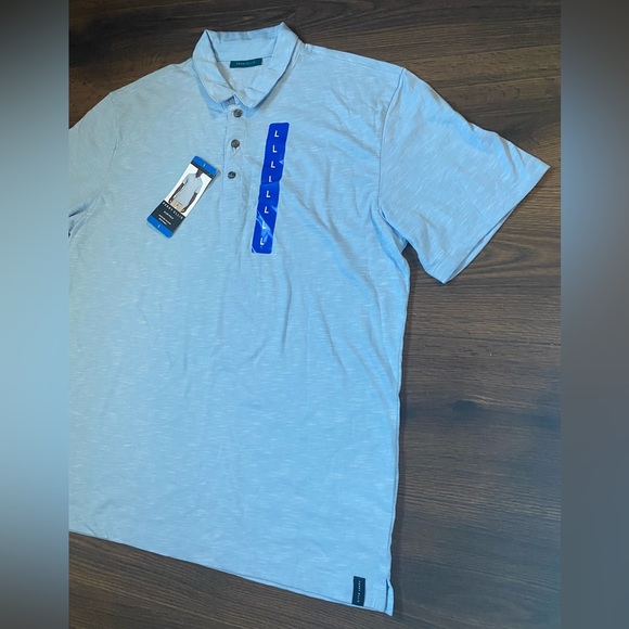 NWT Men’s Perry Ellis Blue Polo Shirt L - Picture 2 of 8